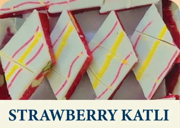 Strawberry Kaju Katli